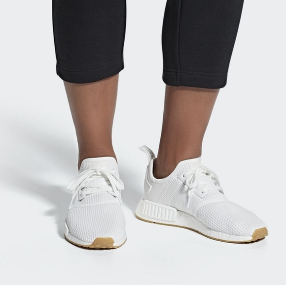 NWT adidas NMD_R1 All White Running Workout Shoes main image 4